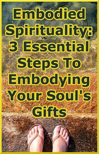 person taking 3 steps into ocean representing path to embodied spirituality