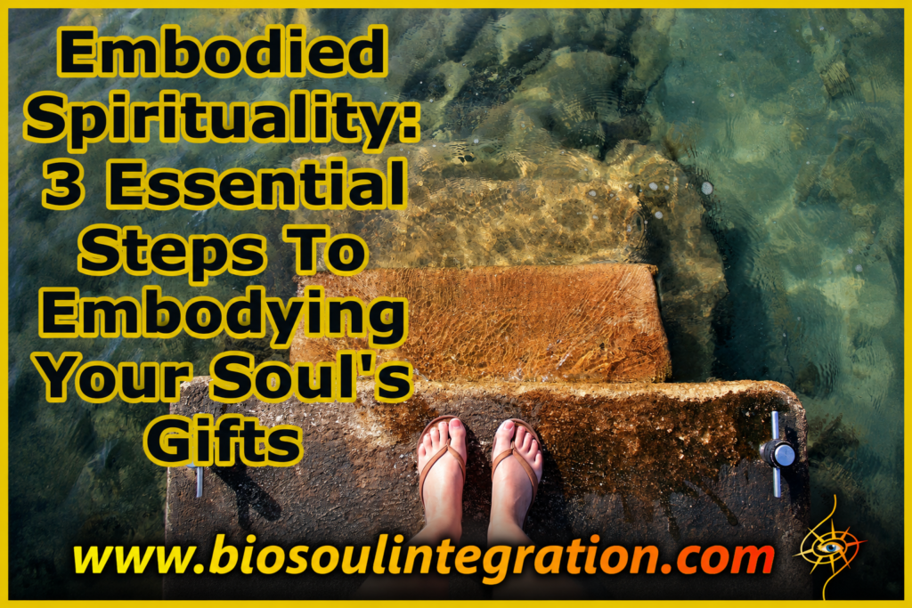 a woman's feet about to step into the deep waters of embodied spirituality