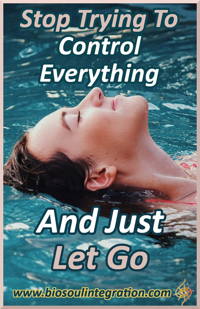 woman relaxingin pool letting go of control