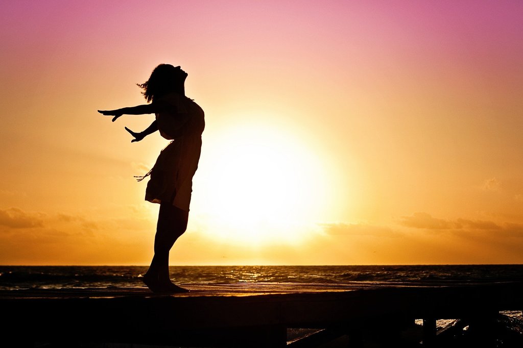 women heart open to life, well-being