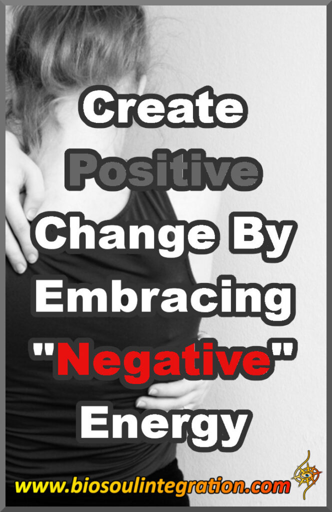 woman embracing herself, representing embracing negative energy