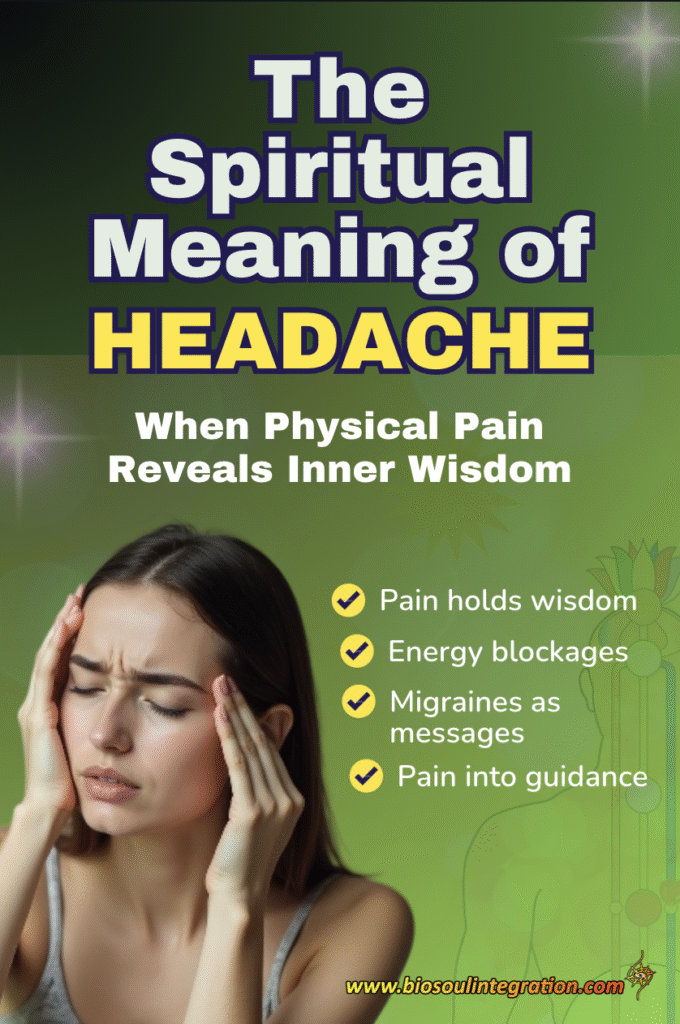 An infographic showing spiritual meaning of headache topics