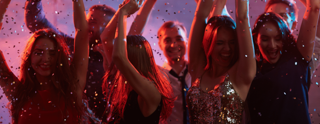 A woman partying with her friends in the club