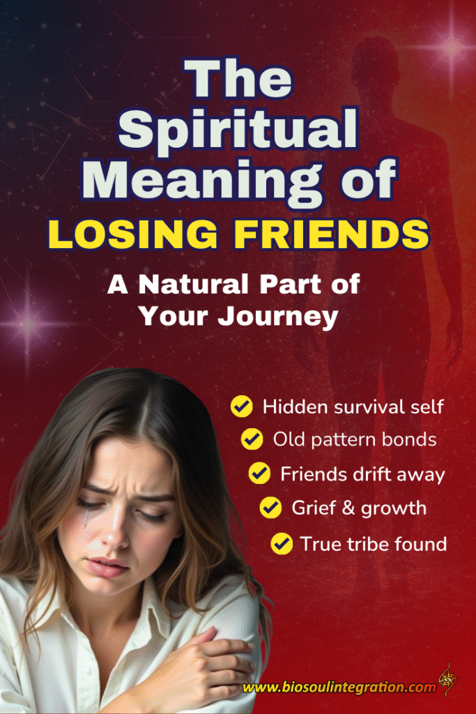 Infographic showing the spiritual meaning of losing friends