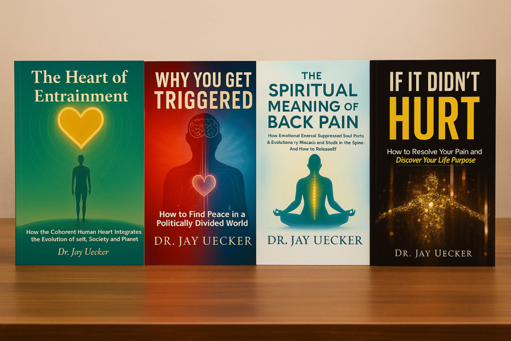 Dr. Jay Uecker's books on a table