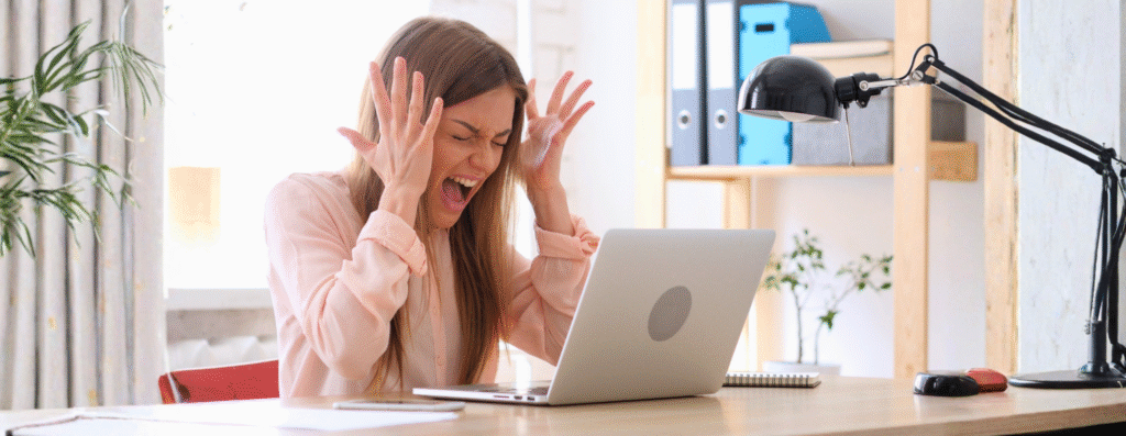 A frustrated and angry woman