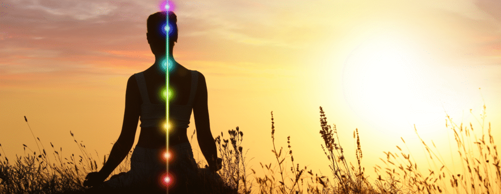 A woman meditating