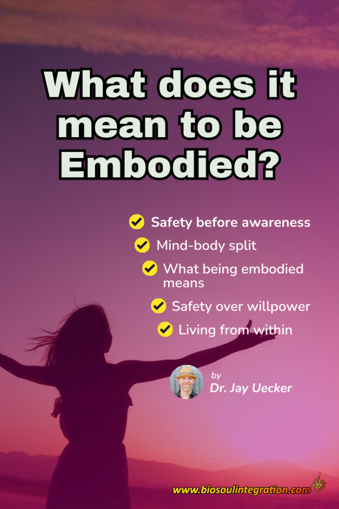 Infographic showing what does it mean to be embodied