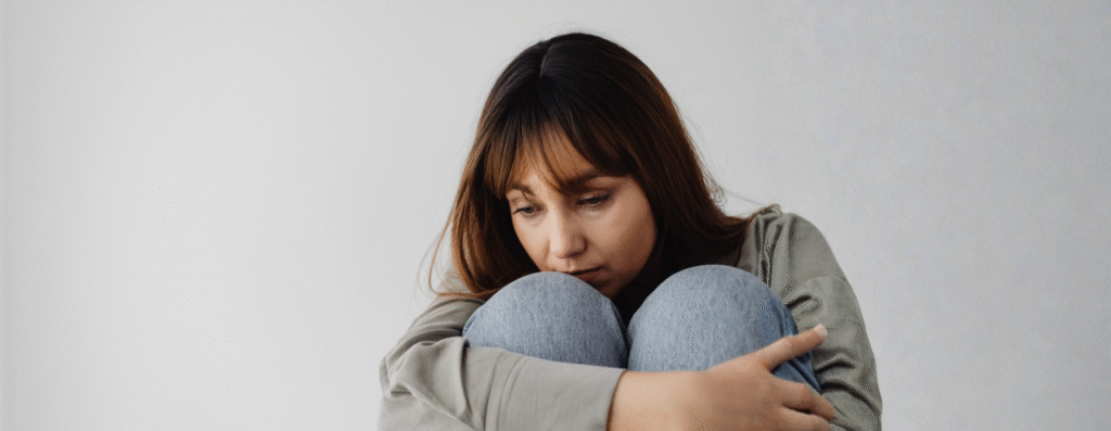 A woman feeling sad and angry